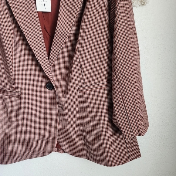 A New Day Gingham Plaid Oversize Single Breasted Boy Blazer Academia NWT XXL - Picture 7 of 11